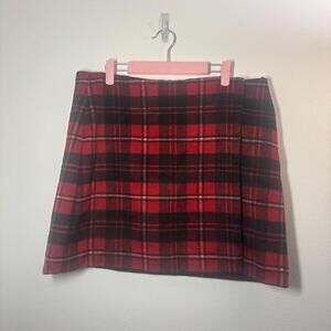 Gap Red & Black Plaid Skirt Size Large Tall